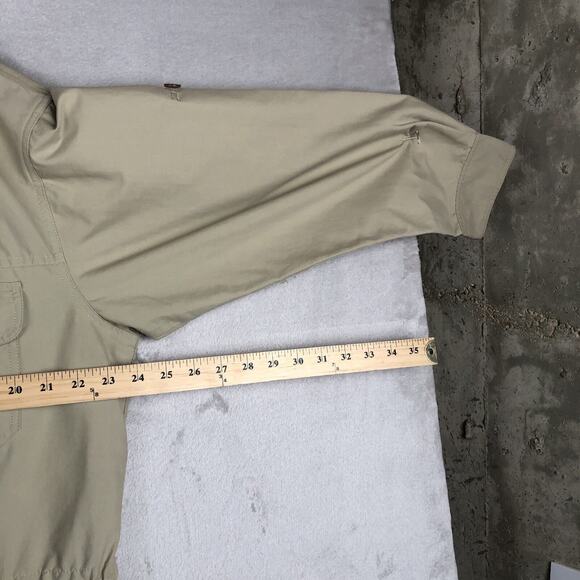 TRAVELSMITH Khaki Safari Cargo Jacket Women's Sz XL Beige Roll Tab Twill Pockets - Picture 9 of 13